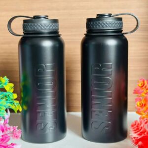 Senior Insulated Bottle with Carry Band | Wide Mouth | 1000 ML| Airtight Leak-Proof | Only Black Color | Box Packing 1 pc