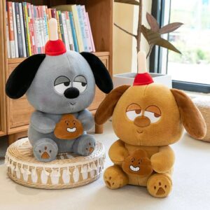 Cute Strange Dog Plush Toy with Poop for Kids | Imported Skin | 35 Cm | Soft Toys | Assorted Colors | OPP Packing 1 pc