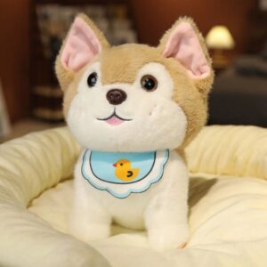 Cute Baby Husky Soft Toy | Imported Skin | 25 Cm | Plush Toy | Assorted Colors | OPP Packing 1 pc
