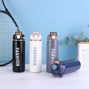 Stainless Steel Insulated Fashion Sipper | Portable & Leakproof | 680 ML | Push Lock Button | Assorted Colors | Box Packing 1 pc