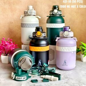 Stainless Steel Insulated Sipper | 1000 ML | Airtight & Leak Proof | Assorted Colors | Box Packing 1 pc