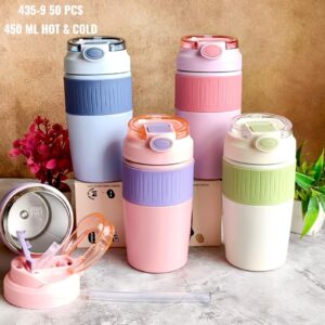 Stainless Steel Insulated Coffee Mug | 450 ML | Airtight & Leak Proof | Assorted Colors | Box Packing 1 pc
