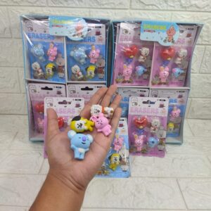 Pencil Eraser for Kids | Quirky Style | Rubber | Assorted Colors | Blister Packing 1 set