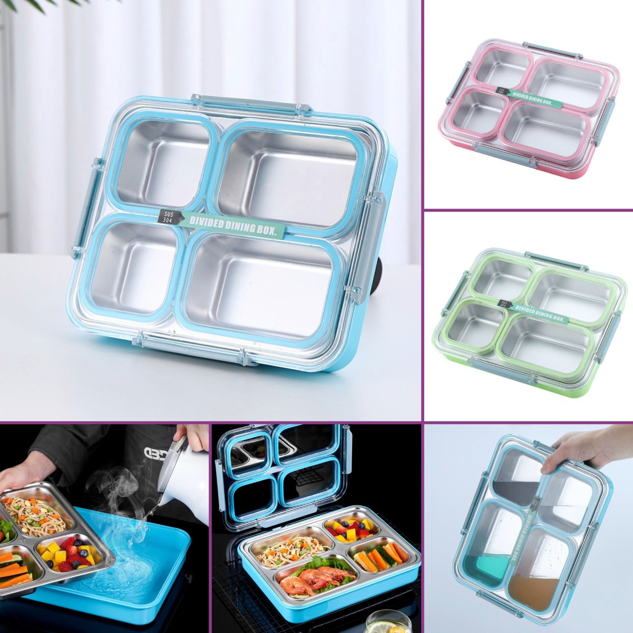 Lunch Box with 4 Compartments 1 pc