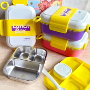 Stainless Steel 3 Compartment Leak Proof Insulated Lunch Box with Sauce Bowl- 950 ml 1 pc