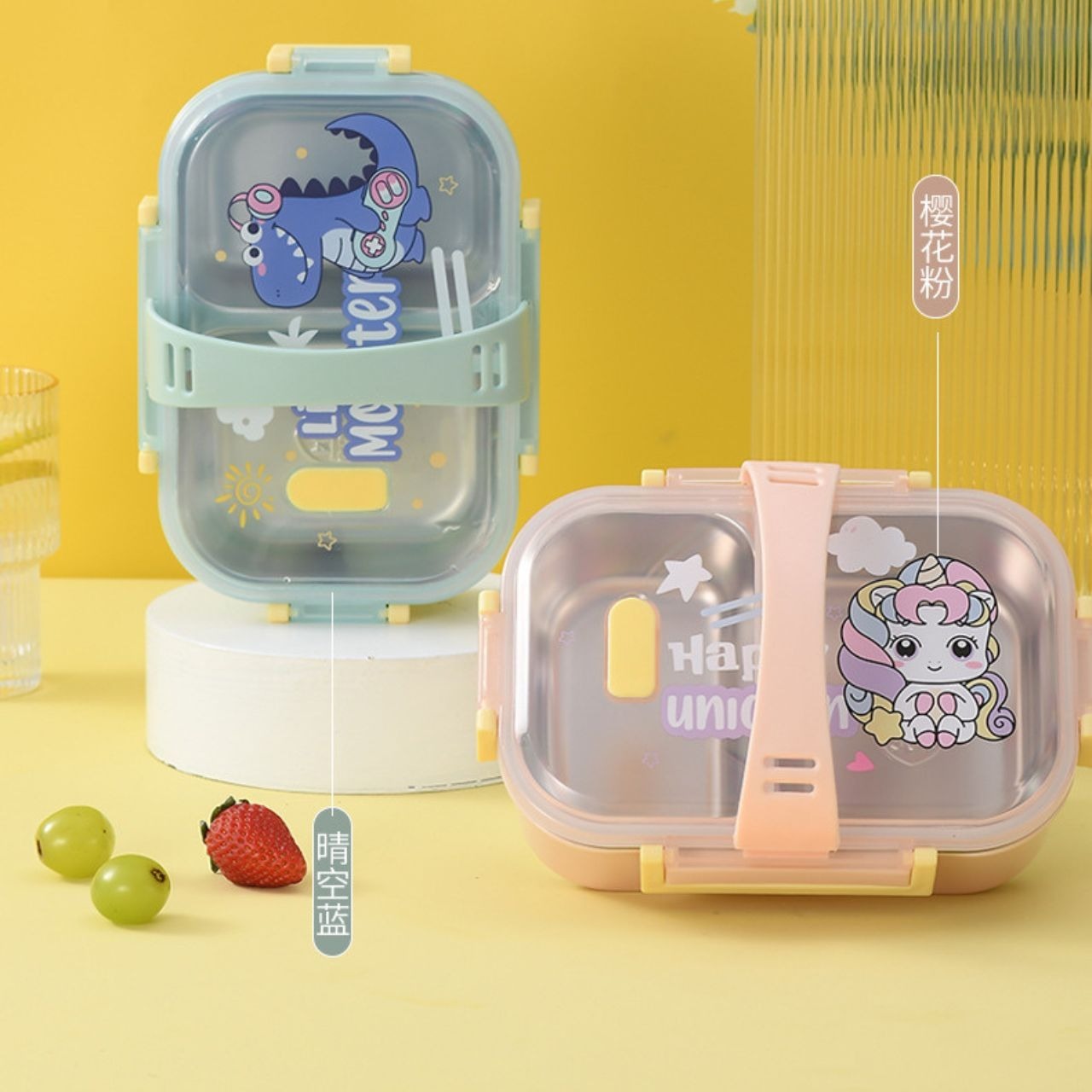 700ml Insulated Leak Proof 2 Compartments Lunch Box 1 pc